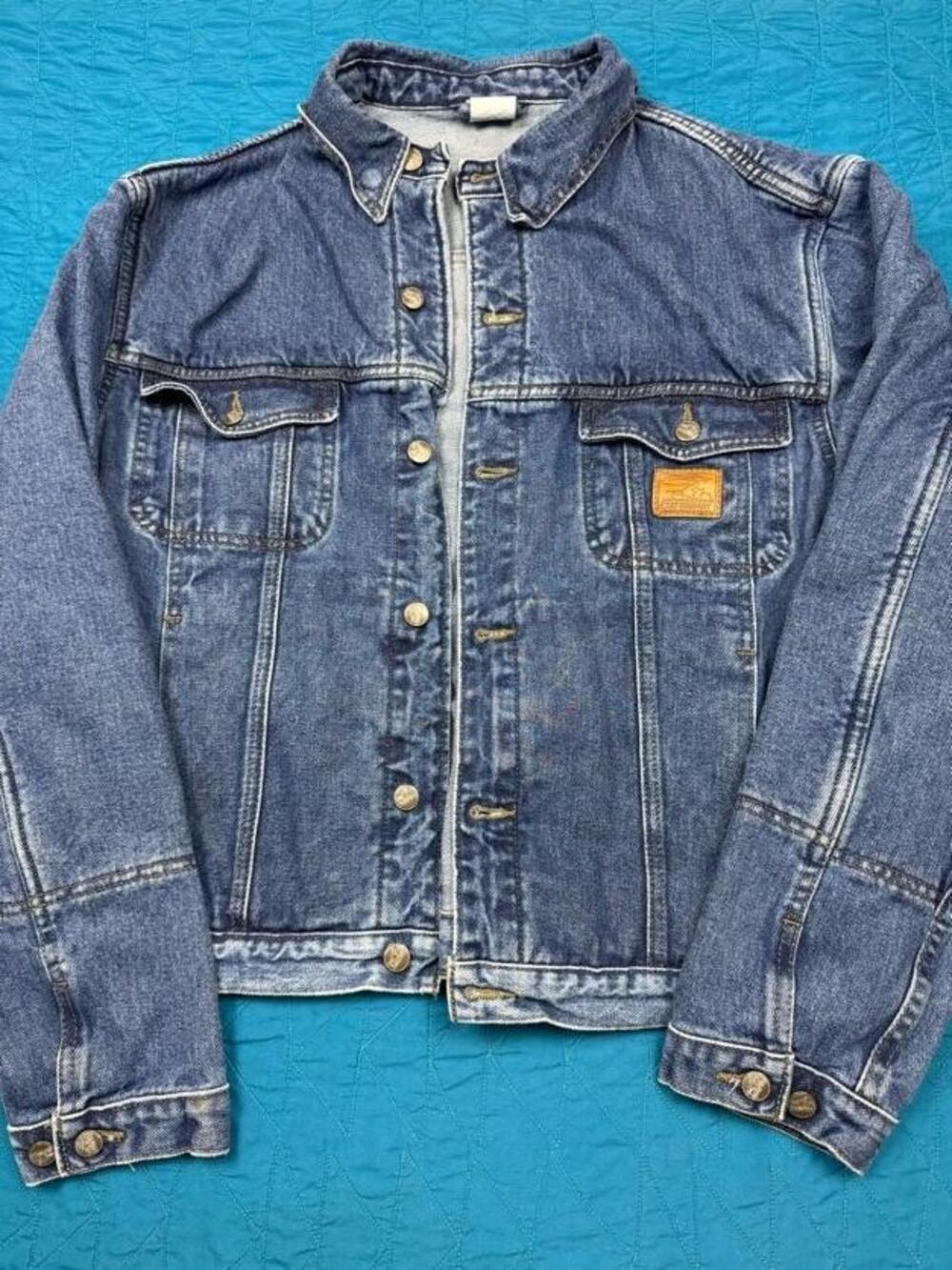 Draggin Jeans Jacket Mens XL Blue Denim Aramid Lined Button Motorcycle Riding